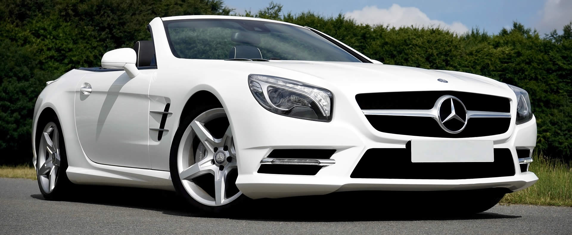 White mercedes
